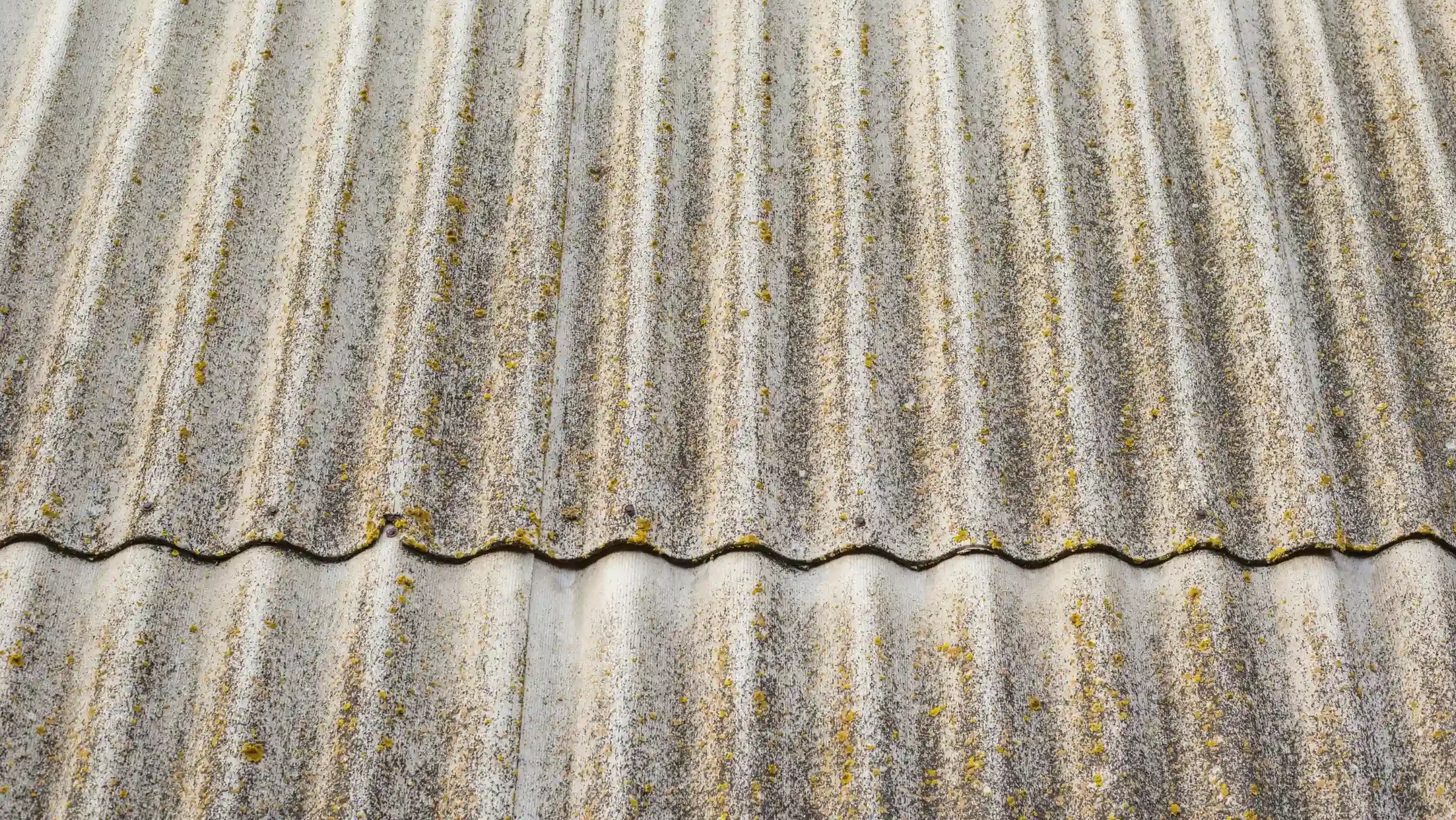 Toiture en fibrociment contenant de l'amiante